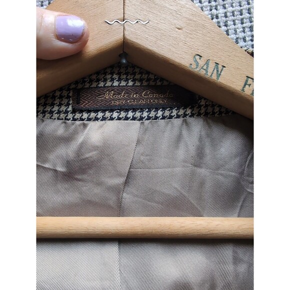 Jacobson's Men's 40 Tan Brown Check Silk Wool 3-Button Blazer Sport Coat Blazer - Picture 12 of 12